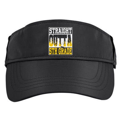 Straight Outta 5th Grade Graduation Teachers Adult Drive Performance Visor