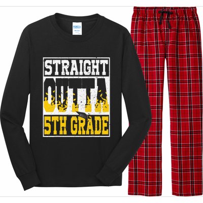 Straight Outta 5th Grade Graduation Teachers Long Sleeve Pajama Set