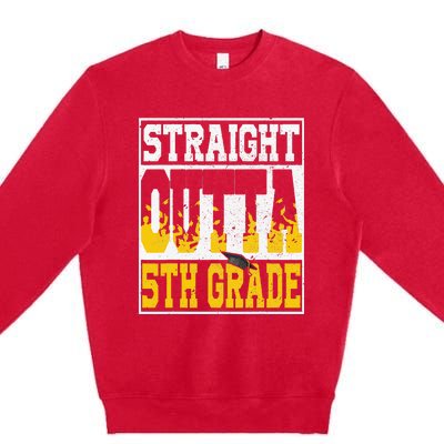 Straight Outta 5th Grade Graduation Teachers Premium Crewneck Sweatshirt