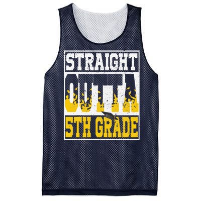 Straight Outta 5th Grade Graduation Teachers Mesh Reversible Basketball Jersey Tank