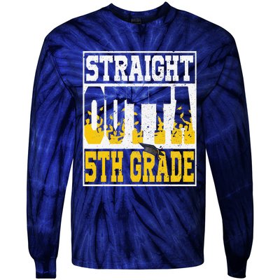 Straight Outta 5th Grade Graduation Teachers Tie-Dye Long Sleeve Shirt