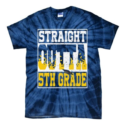 Straight Outta 5th Grade Graduation Teachers Tie-Dye T-Shirt