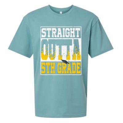 Straight Outta 5th Grade Graduation Teachers Sueded Cloud Jersey T-Shirt