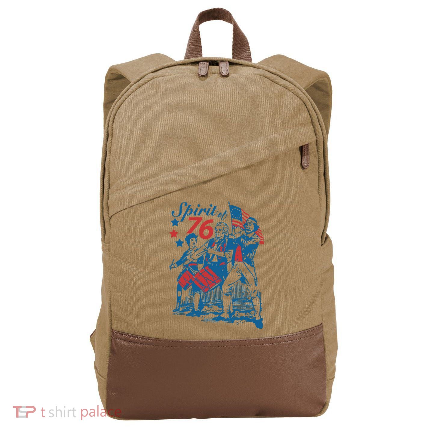Spirit Of 76 Patriotic Vintage 4th Of July Cotton Canvas Backpack