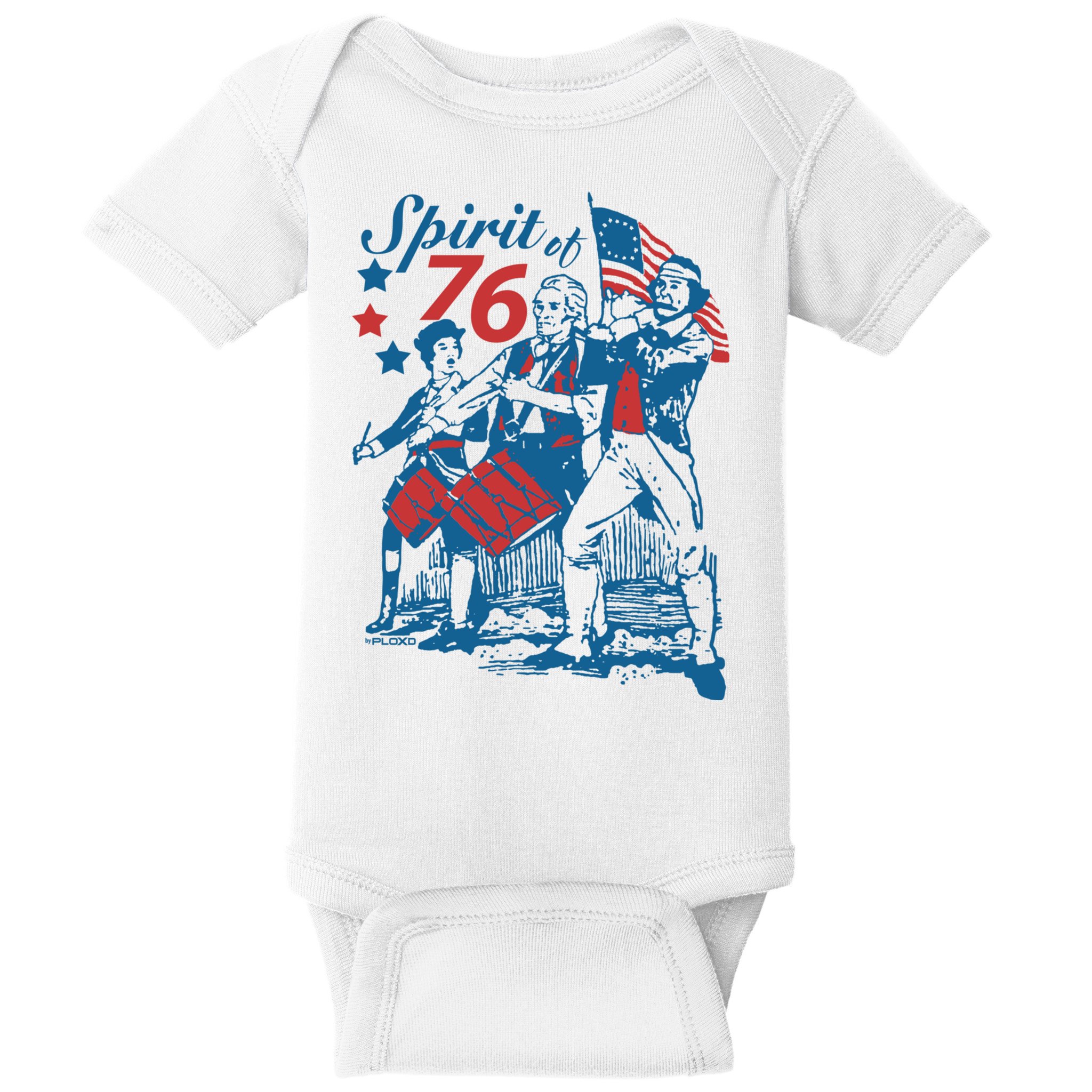 Spirit Of 76 Patriotic Vintage 4th Of July Baby Bodysuit