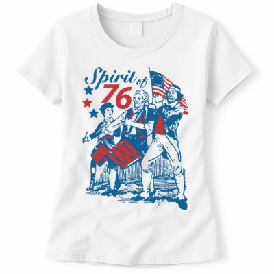 Spirit Of 76 Patriotic Vintage 4th Of July Womens T-Shirt
