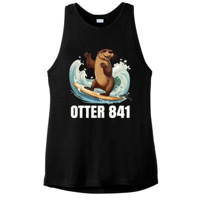 Surfing Otter 841 California Sea Otter 841 Ladies PosiCharge Tri-Blend Wicking Tank