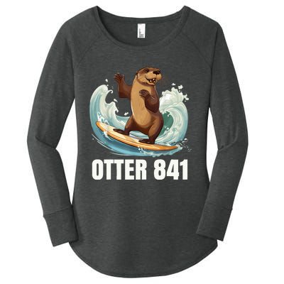 Surfing Otter 841 California Sea Otter 841 Women's Perfect Tri Tunic Long Sleeve Shirt