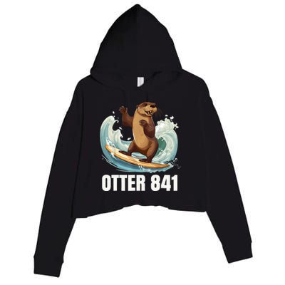 Surfing Otter 841 California Sea Otter 841 Crop Fleece Hoodie