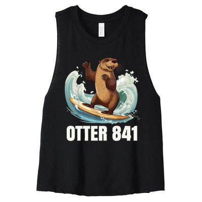 Surfing Otter 841 California Sea Otter 841 Women's Racerback Cropped Tank