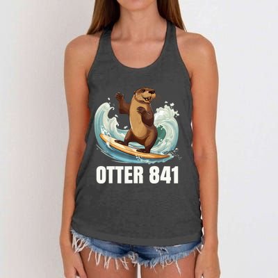 Surfing Otter 841 California Sea Otter 841 Women's Knotted Racerback Tank