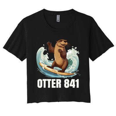 Surfing Otter 841 California Sea Otter 841 Women's Crop Top Tee