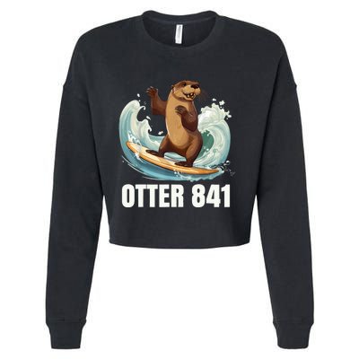 Surfing Otter 841 California Sea Otter 841 Cropped Pullover Crew