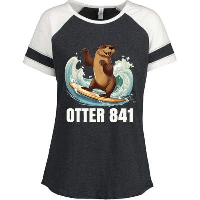 Surfing Otter 841 California Sea Otter 841 Enza Ladies Jersey Colorblock Tee