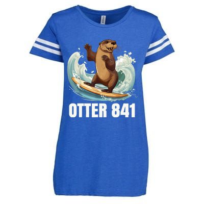 Surfing Otter 841 California Sea Otter 841 Enza Ladies Jersey Football T-Shirt