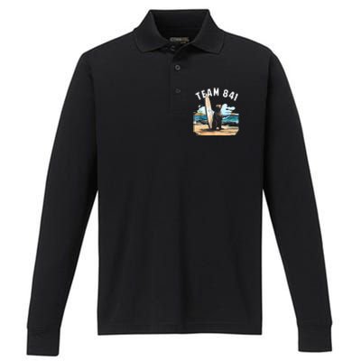 Surfing Otter 841 Otter My Way California Sea Otter Performance Long Sleeve Polo