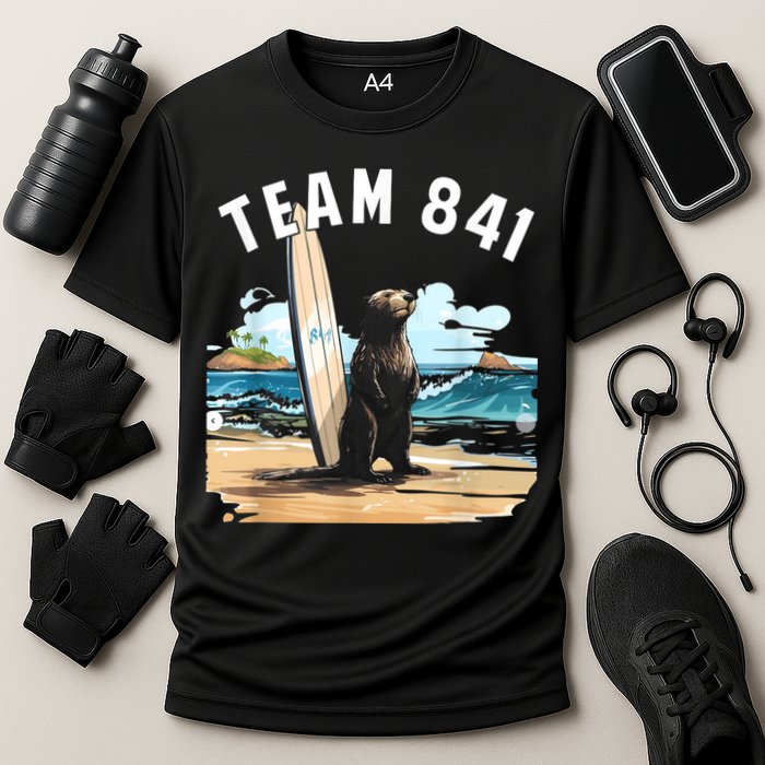 Surfing Otter 841 Otter My Way California Sea Otter Cooling Performance Crew T-Shirt