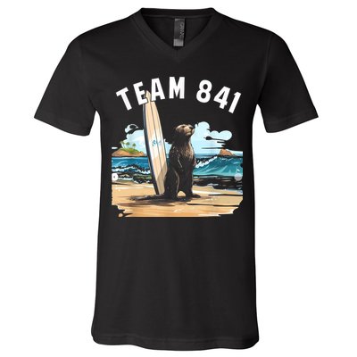 Surfing Otter 841 Otter My Way California Sea Otter V-Neck T-Shirt