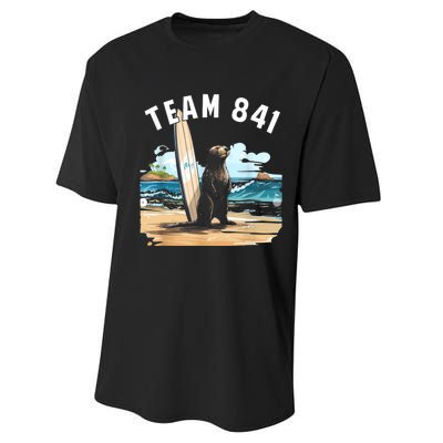 Surfing Otter 841 Otter My Way California Sea Otter Performance Sprint T-Shirt