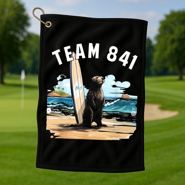 Surfing Otter 841 Otter My Way California Sea Otter Golf Towel