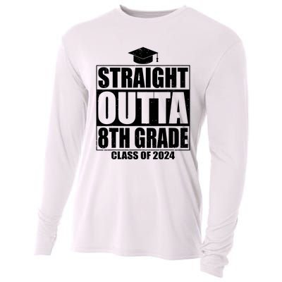 Straight Outta 8th Grade Graduation Class Of 2024 8th Grade Cooling Performance Long Sleeve Crew