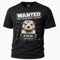 Surfing Otter 841 Wanted For Long Board Larceny Funny Cali Cooling Performance Crew T-Shirt