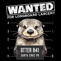 Surfing Otter 841 Wanted For Long Board Larceny Funny Cali Cooling Performance Crew T-Shirt