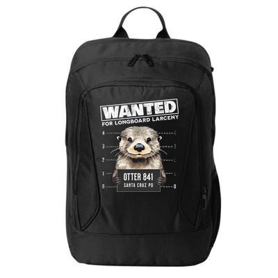 Surfing Otter 841 Wanted For Long Board Larceny Funny Cali City Backpack