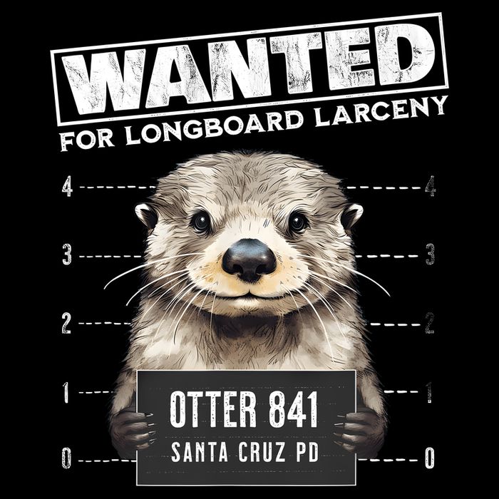 Surfing Otter 841 Wanted For Long Board Larceny Funny Cali Impact Tech Backpack