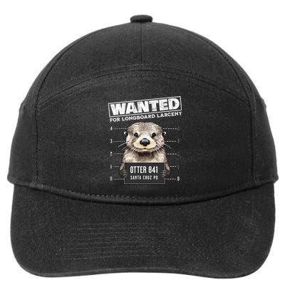 Surfing Otter 841 Wanted For Long Board Larceny Funny Cali 7-Panel Snapback Hat