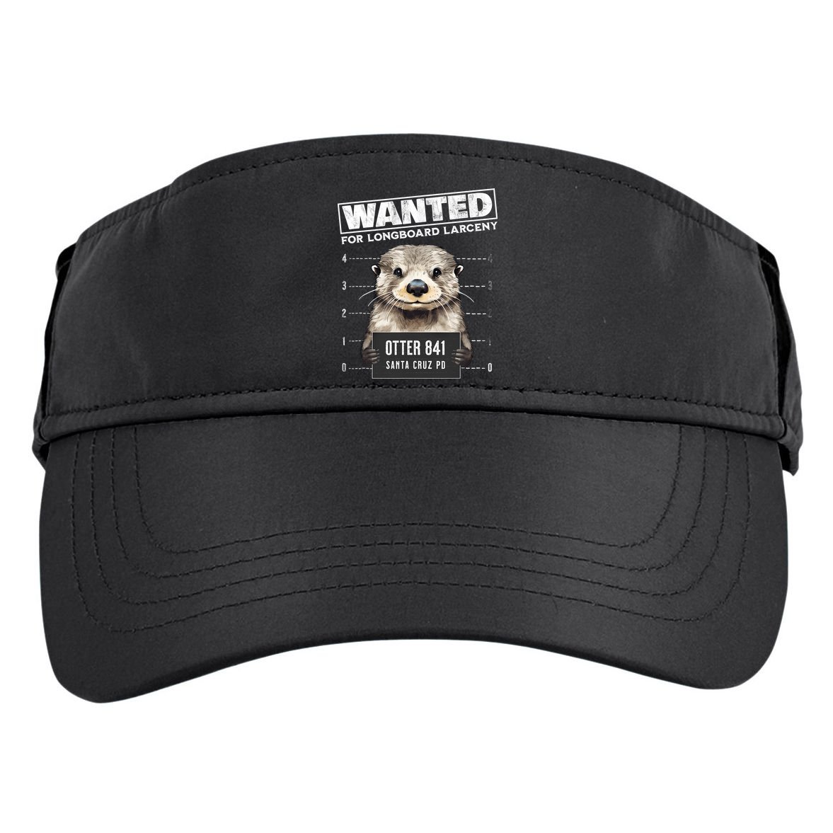 Surfing Otter 841 Wanted For Long Board Larceny Funny Cali Adult Drive Performance Visor