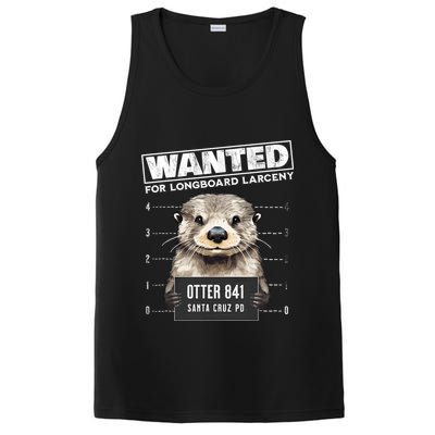 Surfing Otter 841 Wanted For Long Board Larceny Funny Cali PosiCharge Competitor Tank