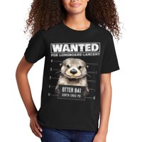 Surfing Otter 841 Wanted For Long Board Larceny Funny Cali Kids T-Shirt