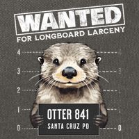 Surfing Otter 841 Wanted For Long Board Larceny Funny Cali Cotton Canvas Backpack