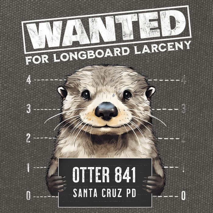 Surfing Otter 841 Wanted For Long Board Larceny Funny Cali Cotton Canvas Backpack