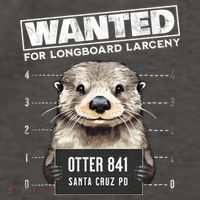 Surfing Otter 841 Wanted For Long Board Larceny Funny Cali Vector Backpack