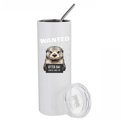 Surfing Otter 841 Wanted For Long Board Larceny Funny Cali Stainless Steel Tumbler