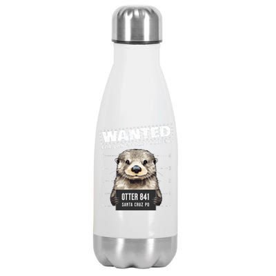 Surfing Otter 841 Wanted For Long Board Larceny Funny Cali Stainless Steel Insulated Water Bottle