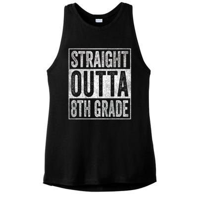 Straight Outta 8th Grade Ladies PosiCharge Tri-Blend Wicking Tank