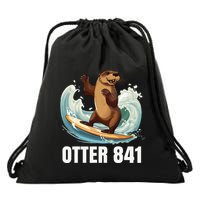 Surfing Otter 841 California Sea Otter 841 Drawstring Bag