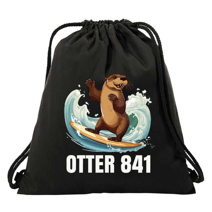 Surfing Otter 841 California Sea Otter 841 Drawstring Bag