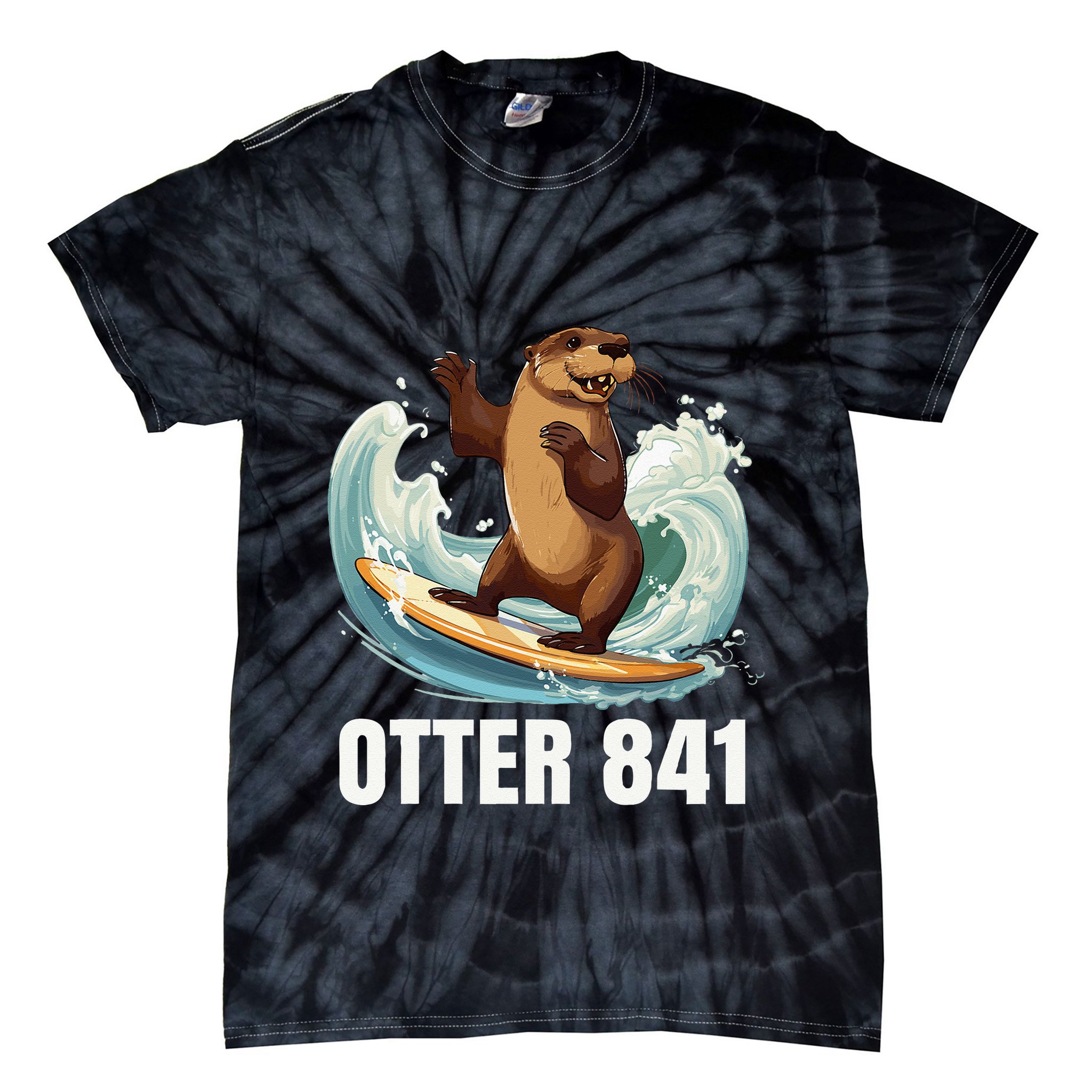 Surfing Otter 841 California Sea Otter 841 Tie-Dye T-Shirt