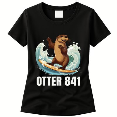 Surfing Otter 841 California Sea Otter 841 Womens T-Shirt