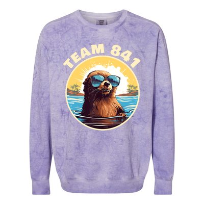 Surfing Otter 841 Otter My Way California Sea Otter Colorblast Crewneck Sweatshirt