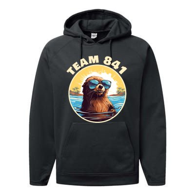 Surfing Otter 841 Otter My Way California Sea Otter Performance Fleece Hoodie