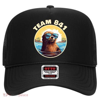Surfing Otter 841 Otter My Way California Sea Otter High Crown Mesh Back Trucker Hat