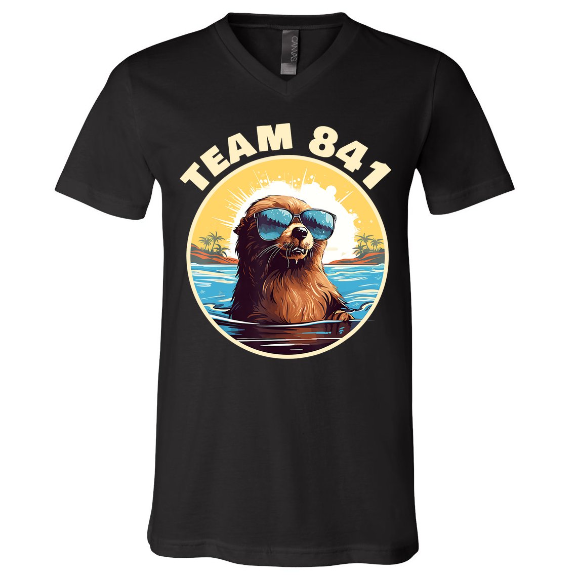 Surfing Otter 841 Otter My Way California Sea Otter V-Neck T-Shirt