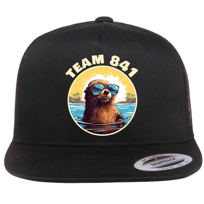 Surfing Otter 841 Otter My Way California Sea Otter Flat Bill Trucker Hat