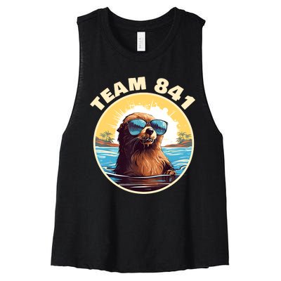 Surfing Otter 841 Otter My Way California Sea Otter Women's Racerback Cropped Tank