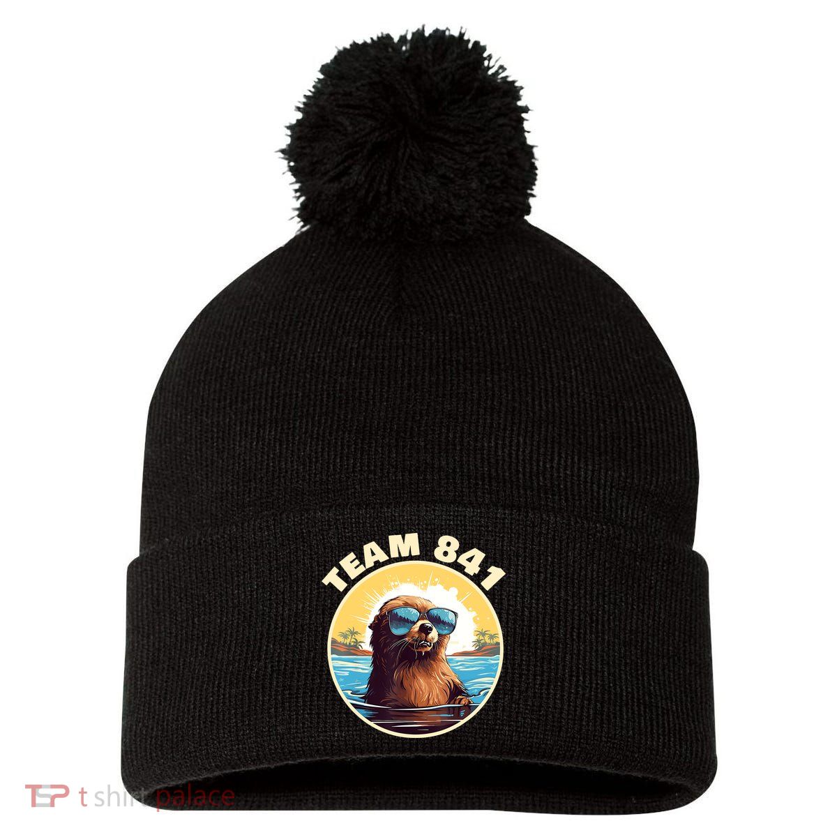 Surfing Otter 841 Otter My Way California Sea Otter Pom Pom 12in Knit Beanie